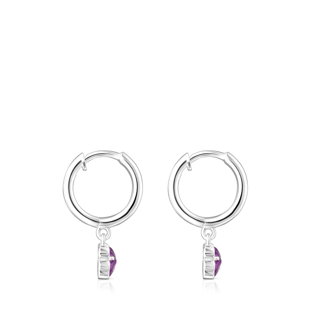 Silver and Amethyst Cool Color Earrings