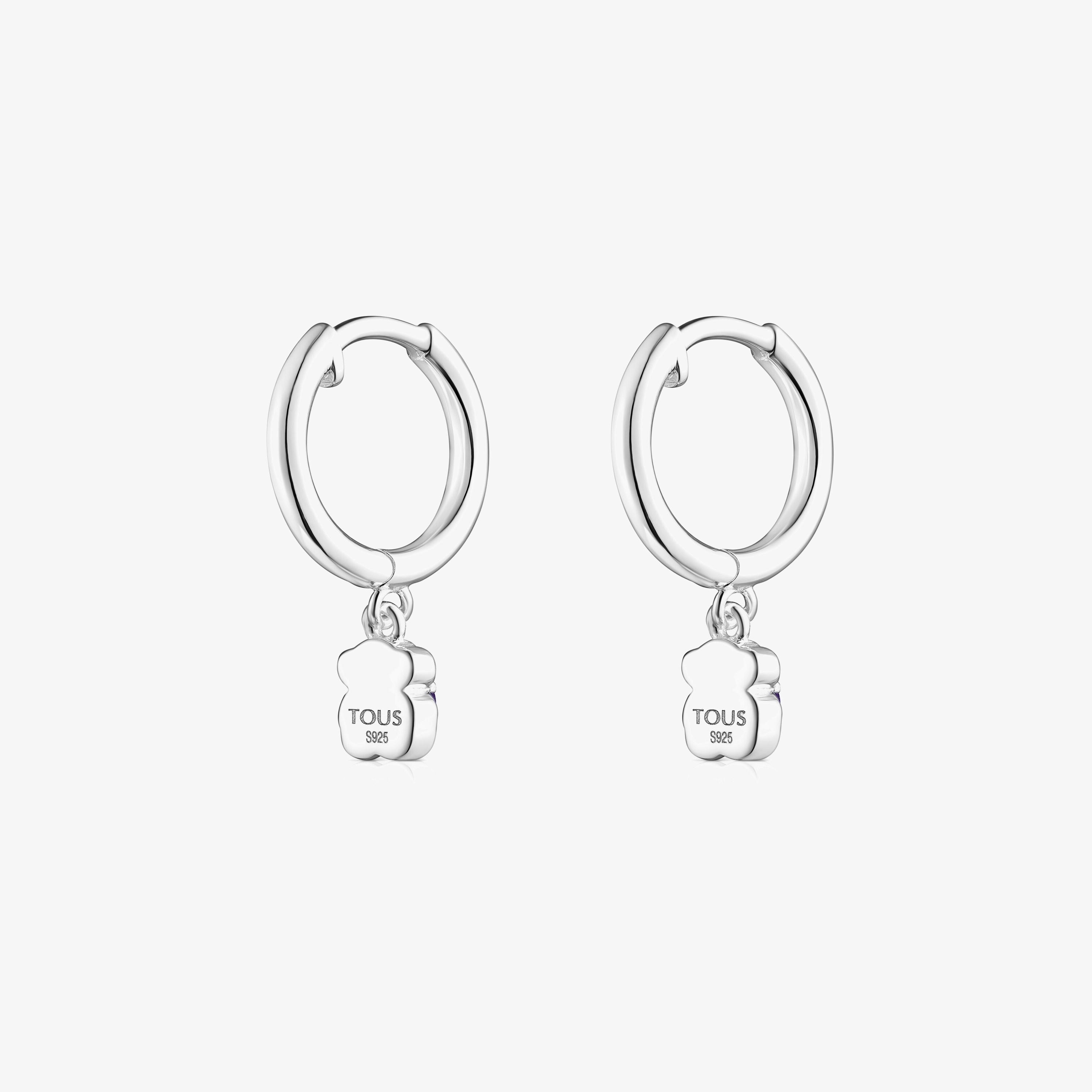 Silver and Amethyst Cool Color Earrings