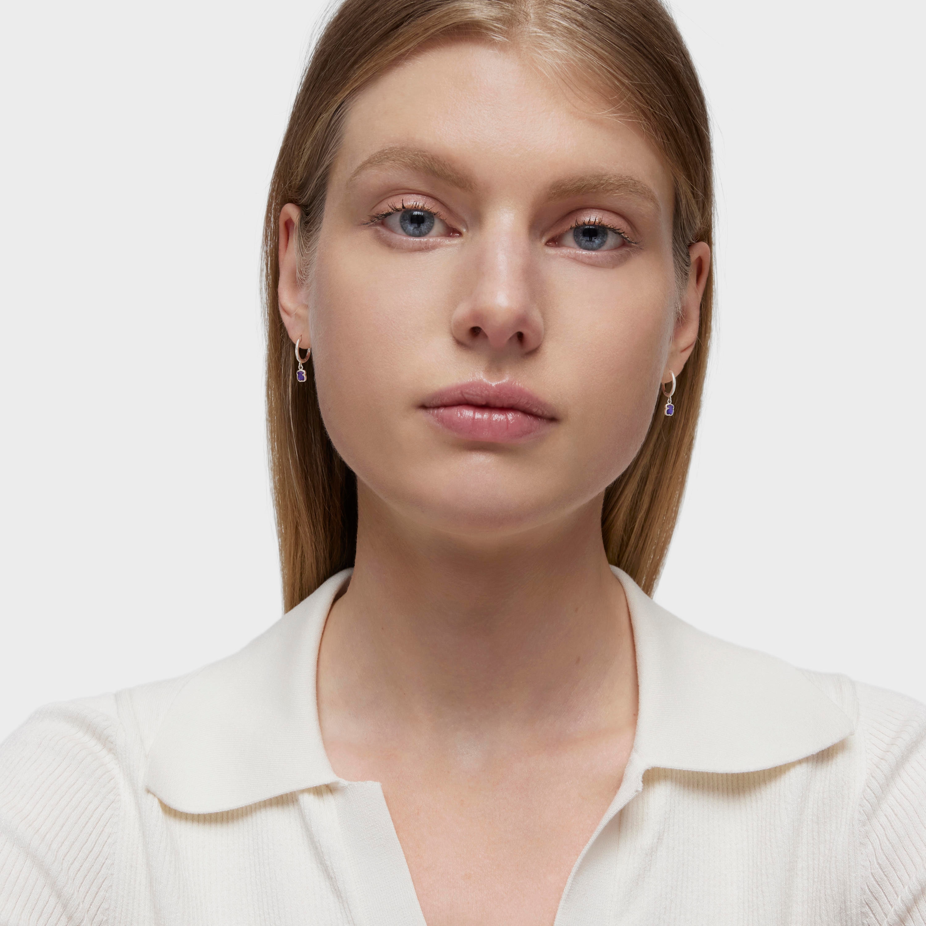 Silver and Amethyst Cool Color Earrings