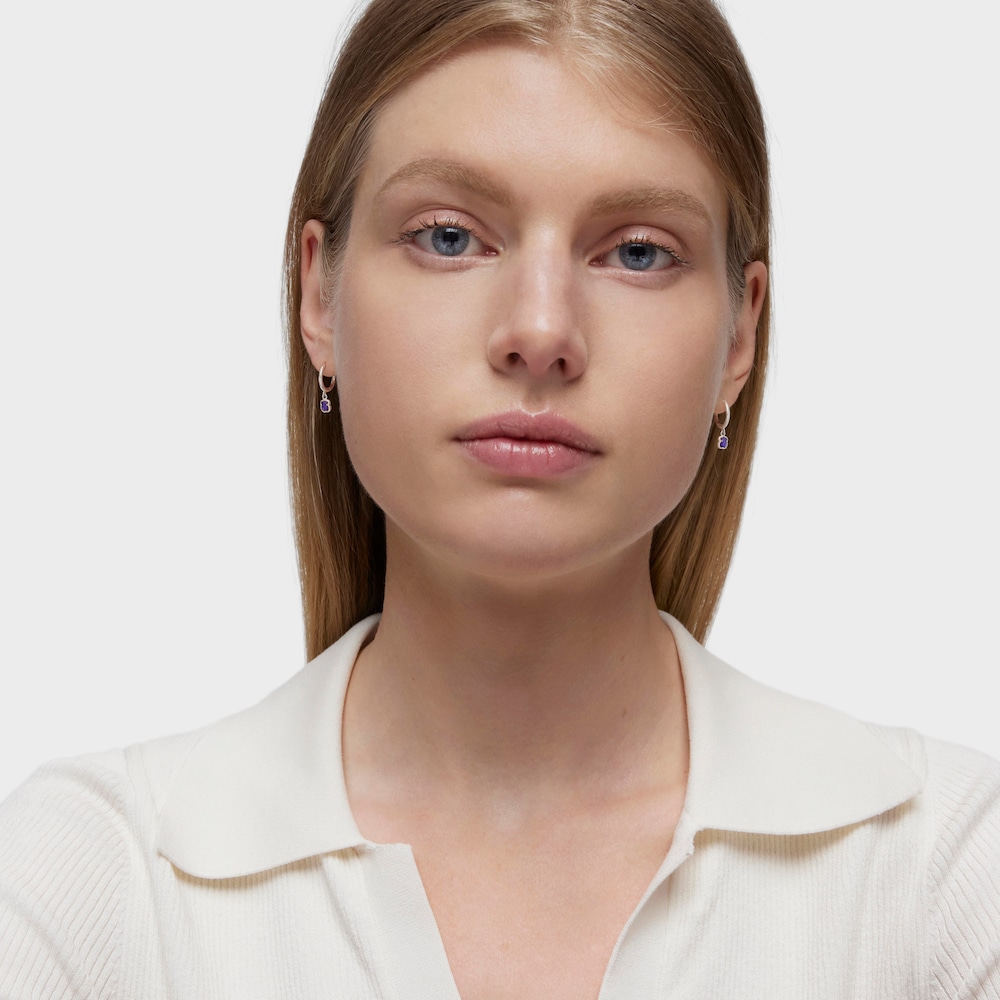 Brincos Cool Color em Prata e Ametista