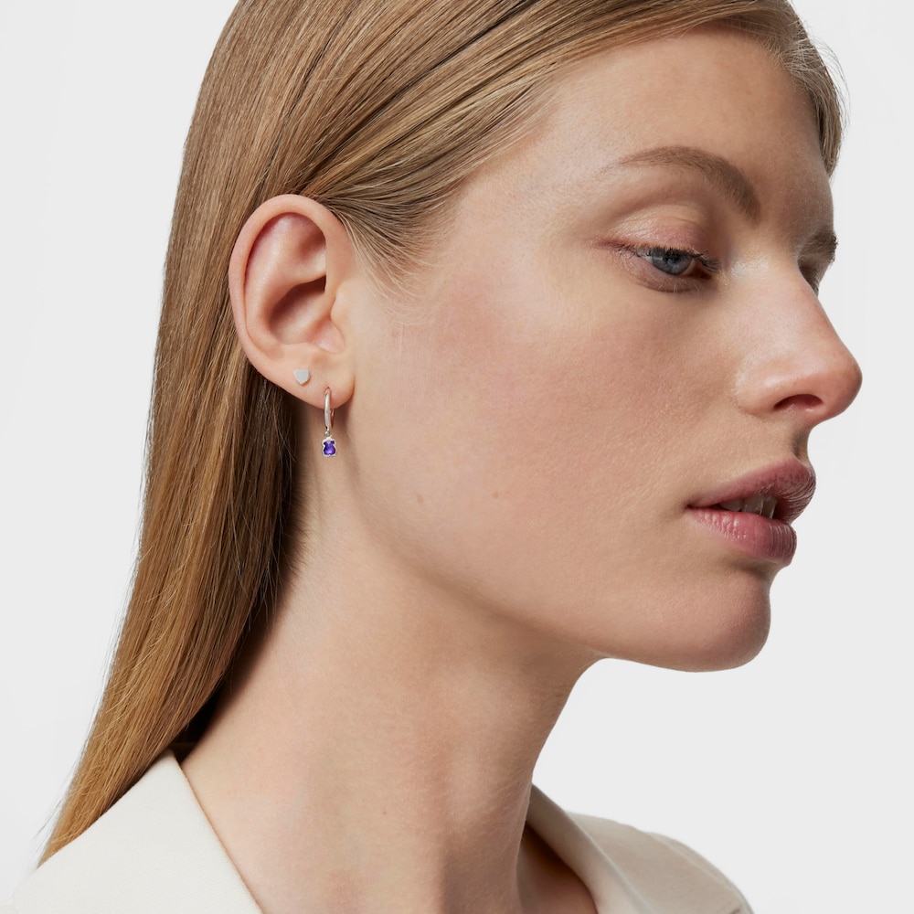Brincos Cool Color em Prata e Ametista