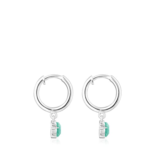 Silver and Amazonite Cool Color Earrings