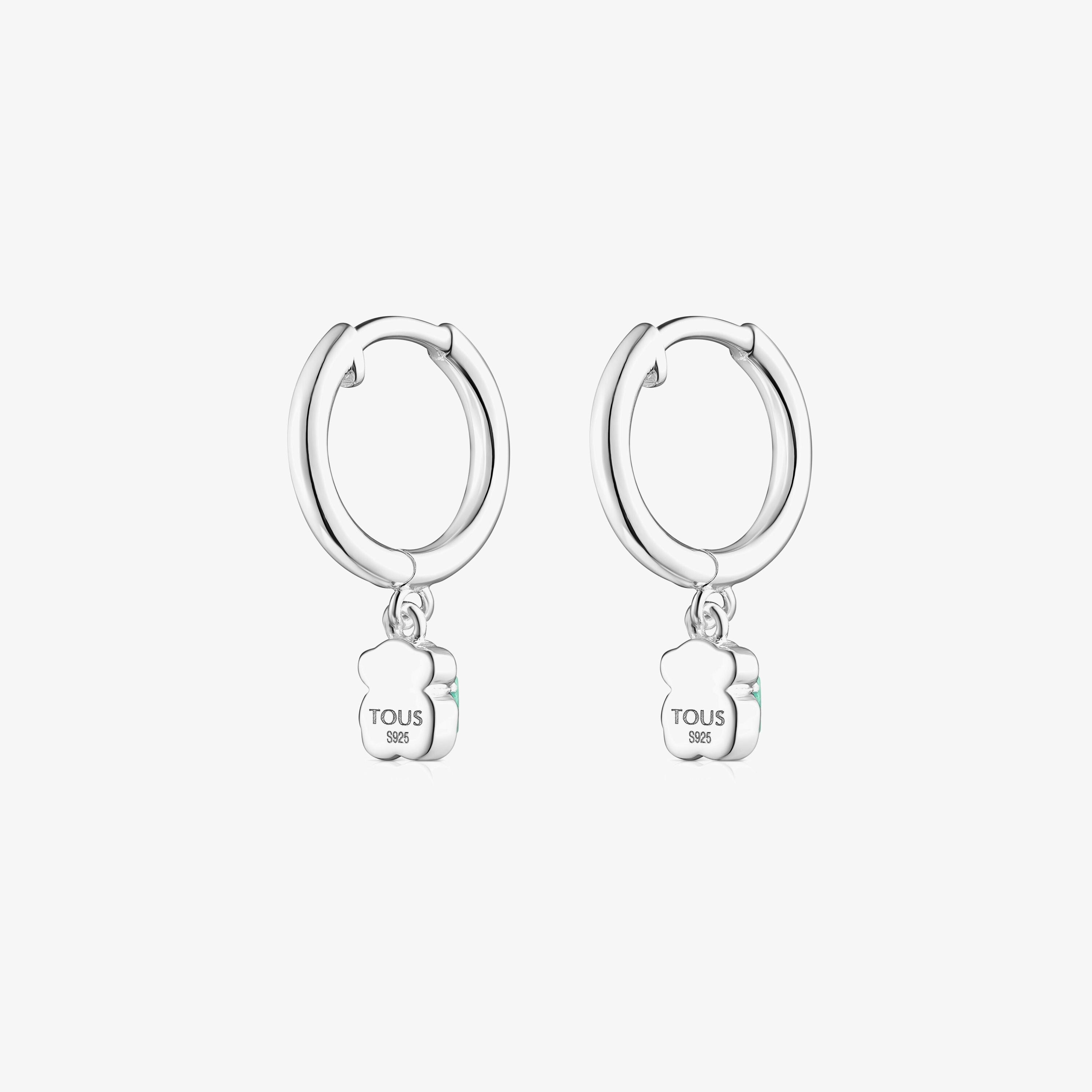 Silver and Amazonite Cool Color Earrings