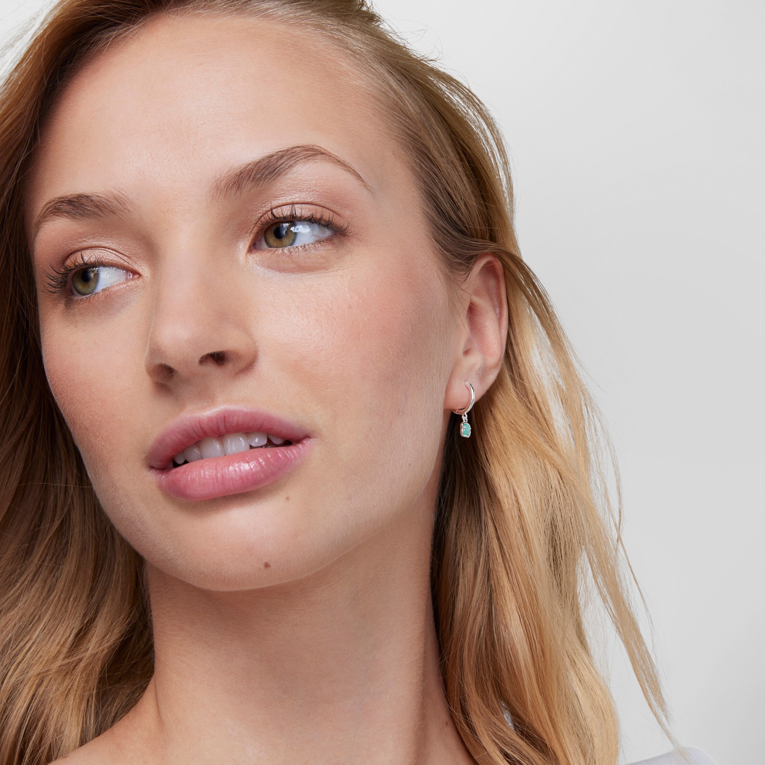 Silver and Amazonite Cool Color Earrings
