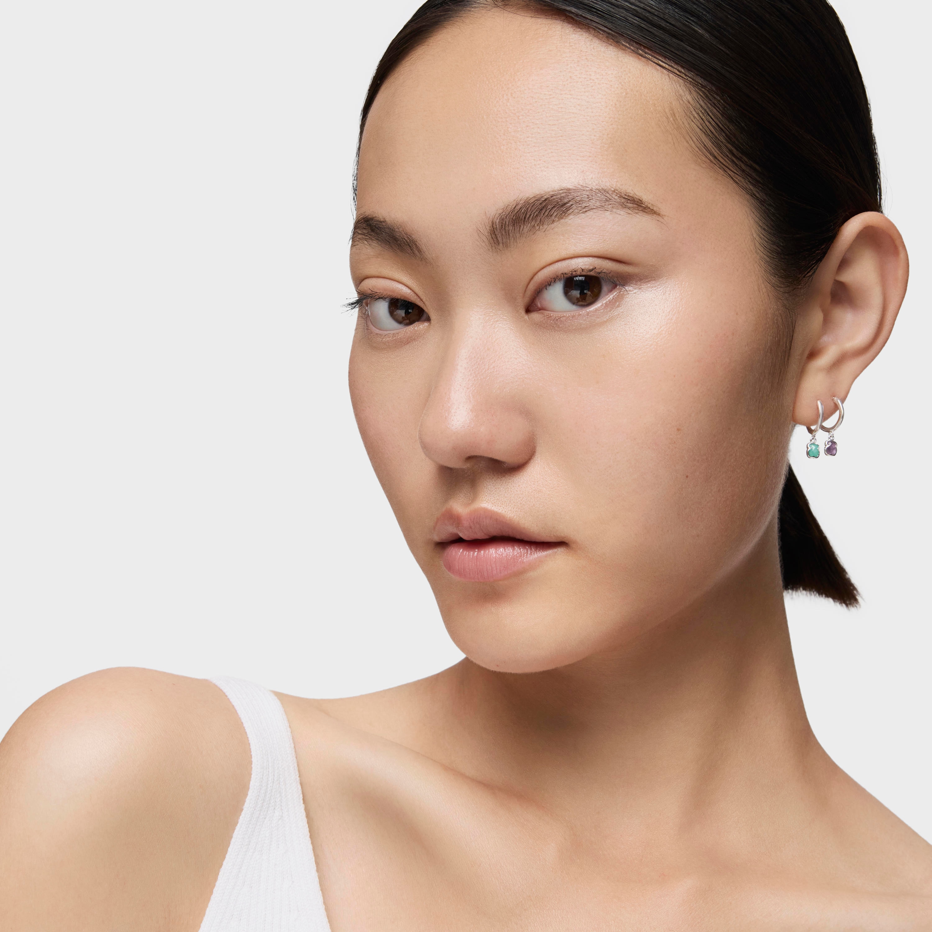 Silver and Amazonite Cool Color Earrings