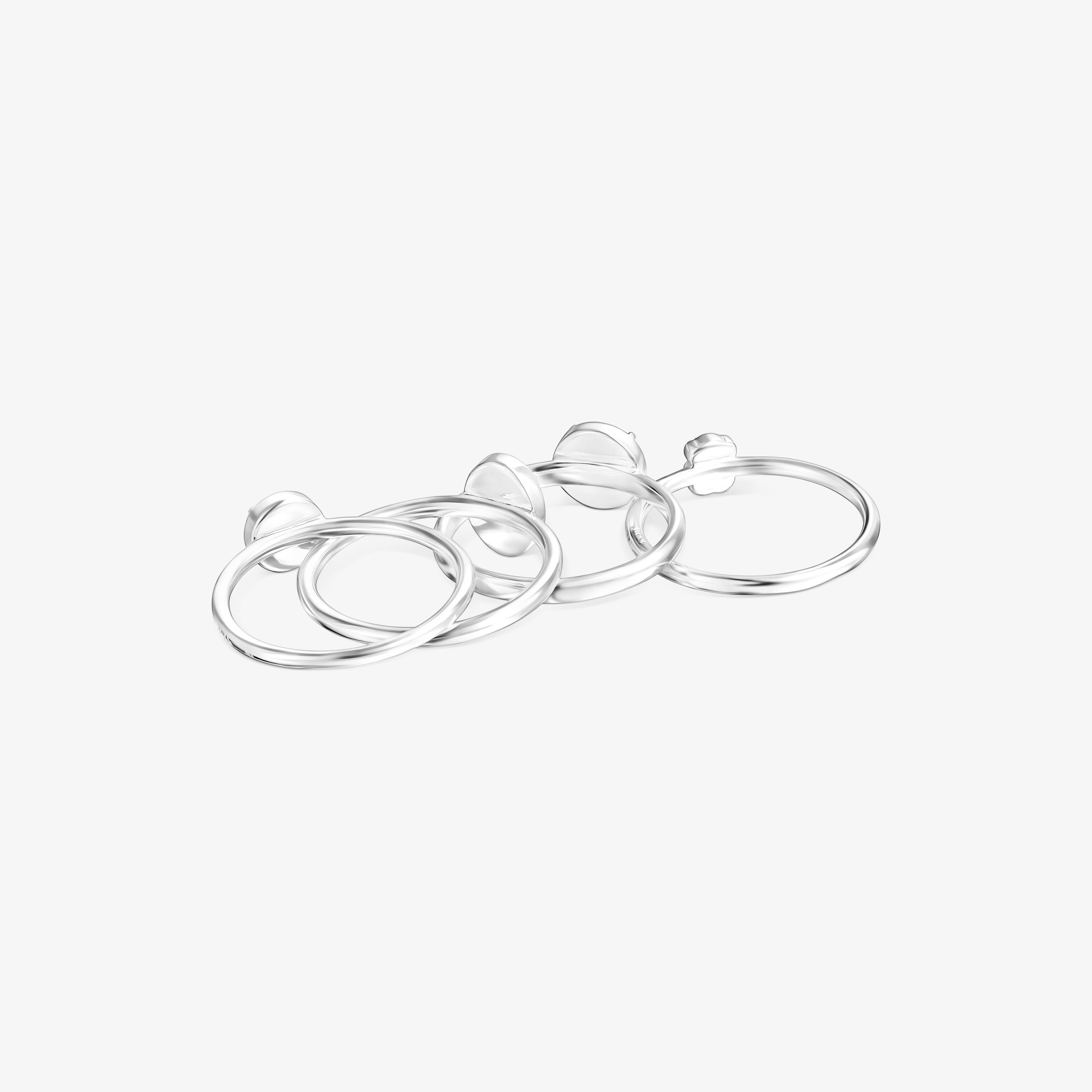 Pack of four Silver and Gemstones TOUS Cool Color Rings