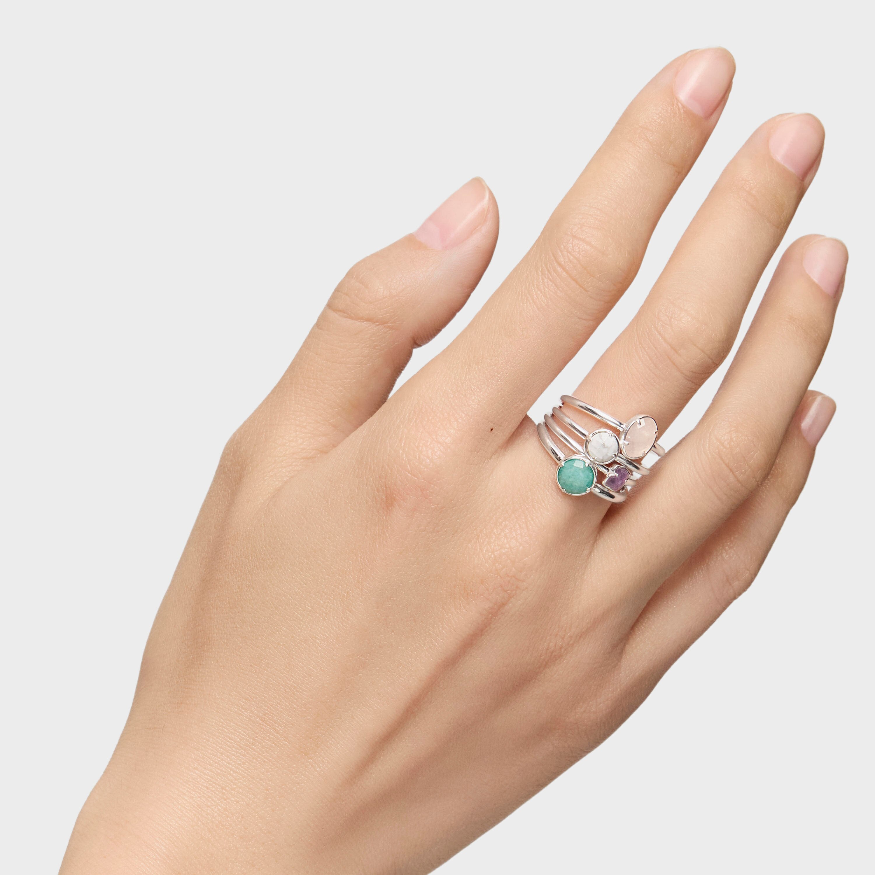 Pack of four Silver and Gemstones TOUS Cool Color Rings