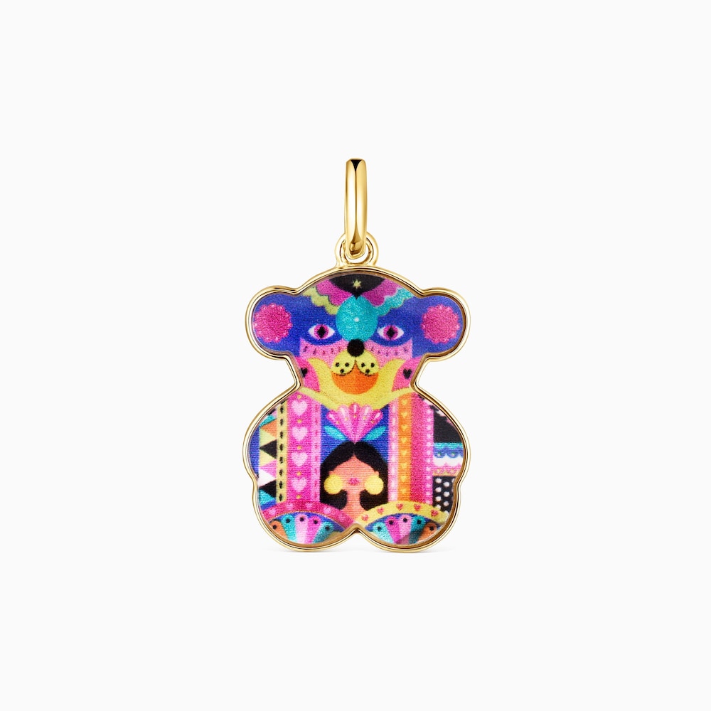 Large Melissa Ely X TOUS pendant in vermeil silver and mother-of-pearl