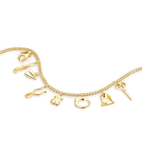 Colar Job charms em Prata Vermeil, Topázio e Pérola