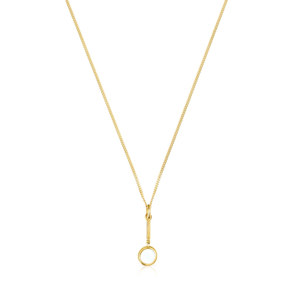 Collar lupa con ba&ntilde;o de oro 18 kt sobre plata Job