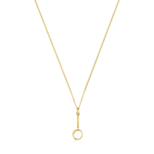 Collar lupa con ba&ntilde;o de oro 18 kt sobre plata Job