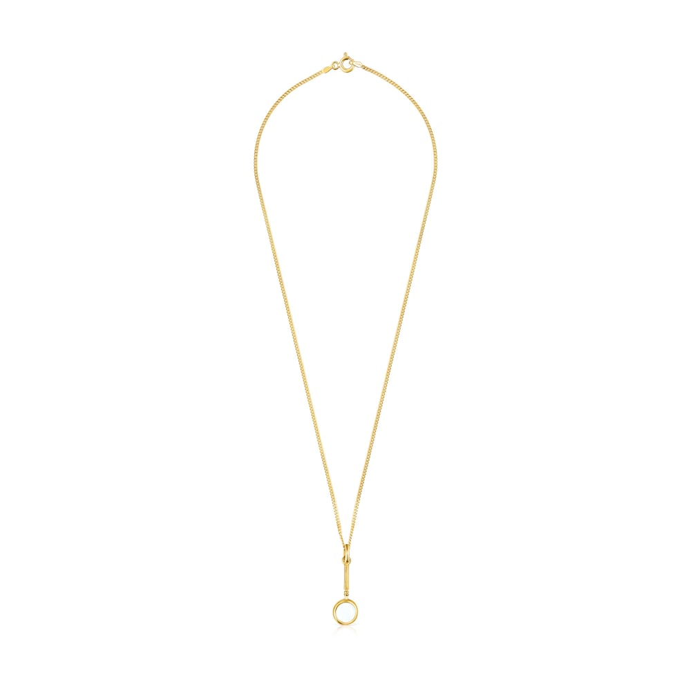 Collar lupa con ba&ntilde;o de oro 18 kt sobre plata Job