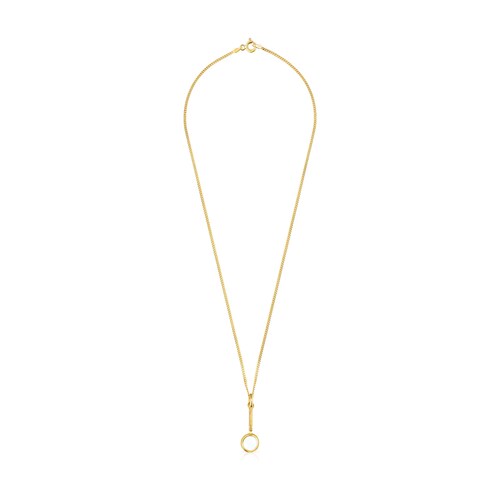 Tous Job - Naszyjnik z żółtego srebra Vermeil z motywem szkła powiększającego