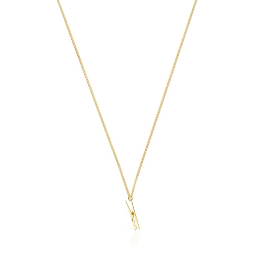 Collar pinza ropa con baño de oro 18 kt sobre plata Job image number 0
