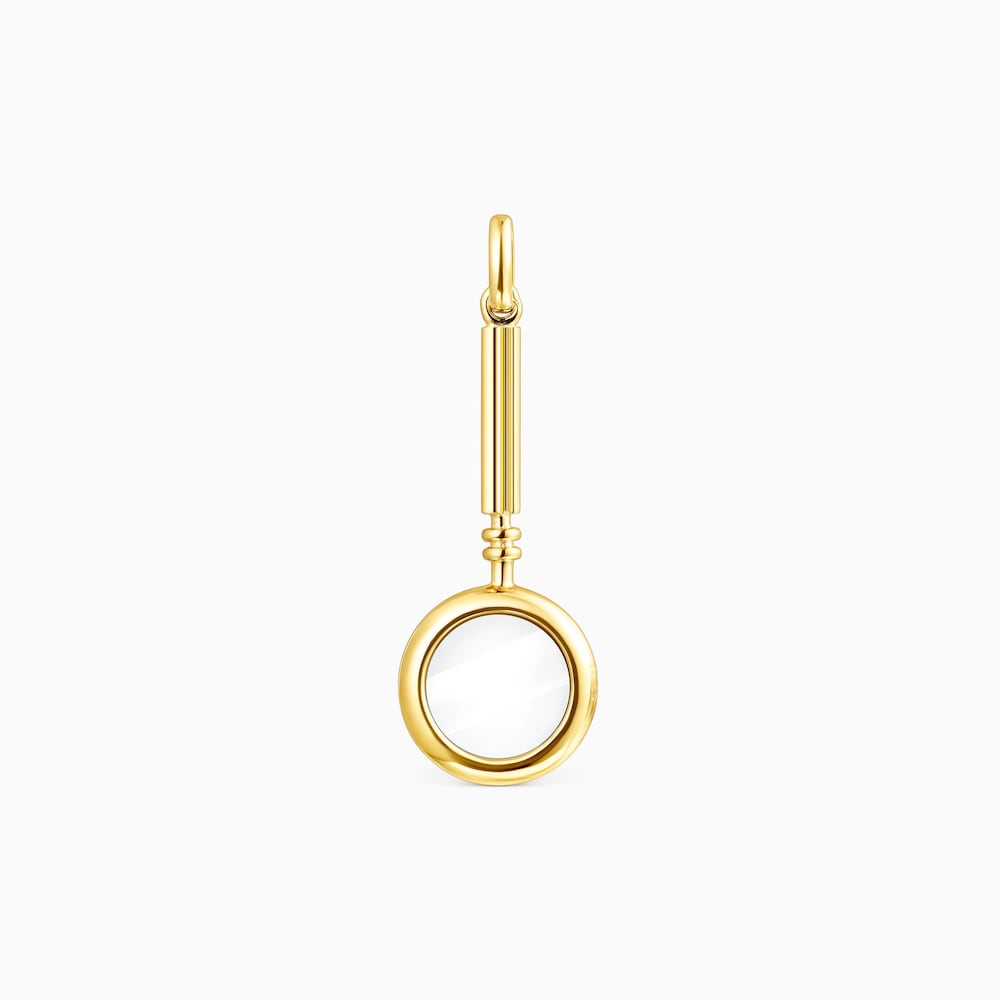Colgante lupa con ba&ntilde;o de oro 18 kt sobre plata Job