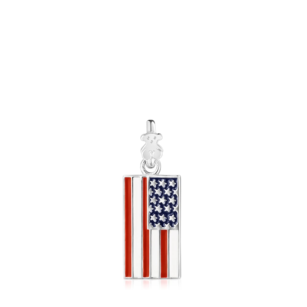 Colgante USA de plata y esmalte image number 0