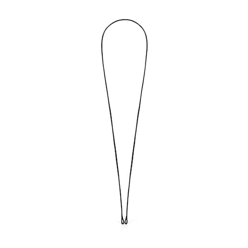 Cadena larga de cuero negro Hold image number 0