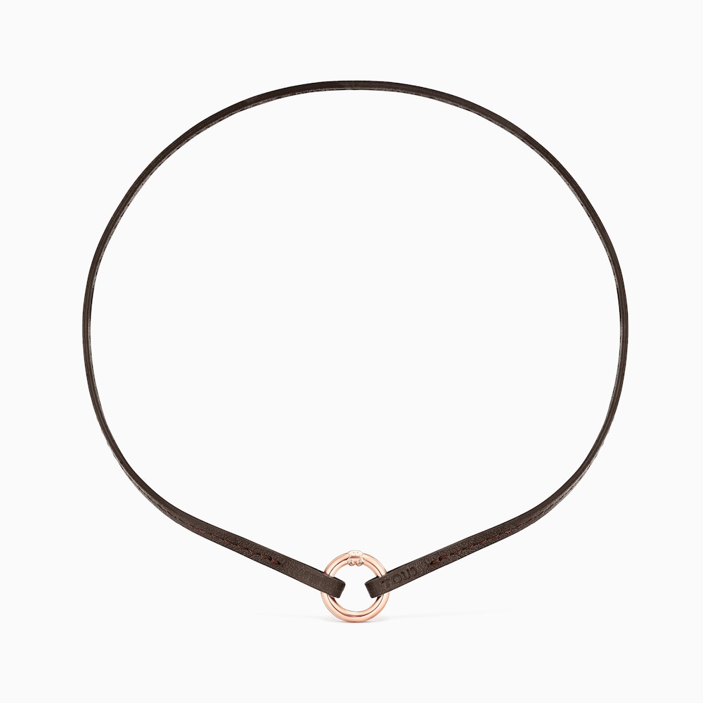 Hold - Dwa brązowe rzemyki Tous bransoletka i choker