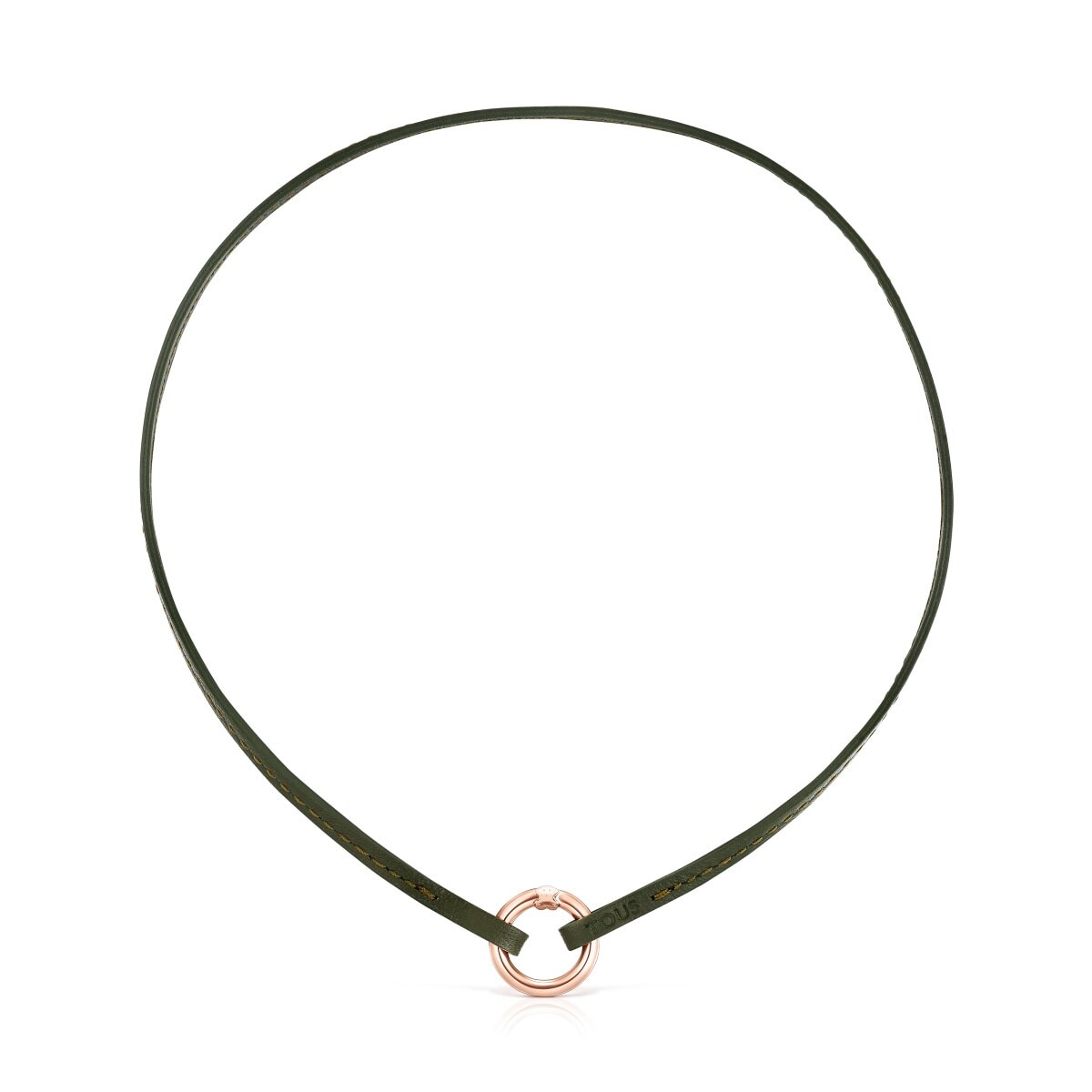 Green Leather Hold Bracelet and Choker Set