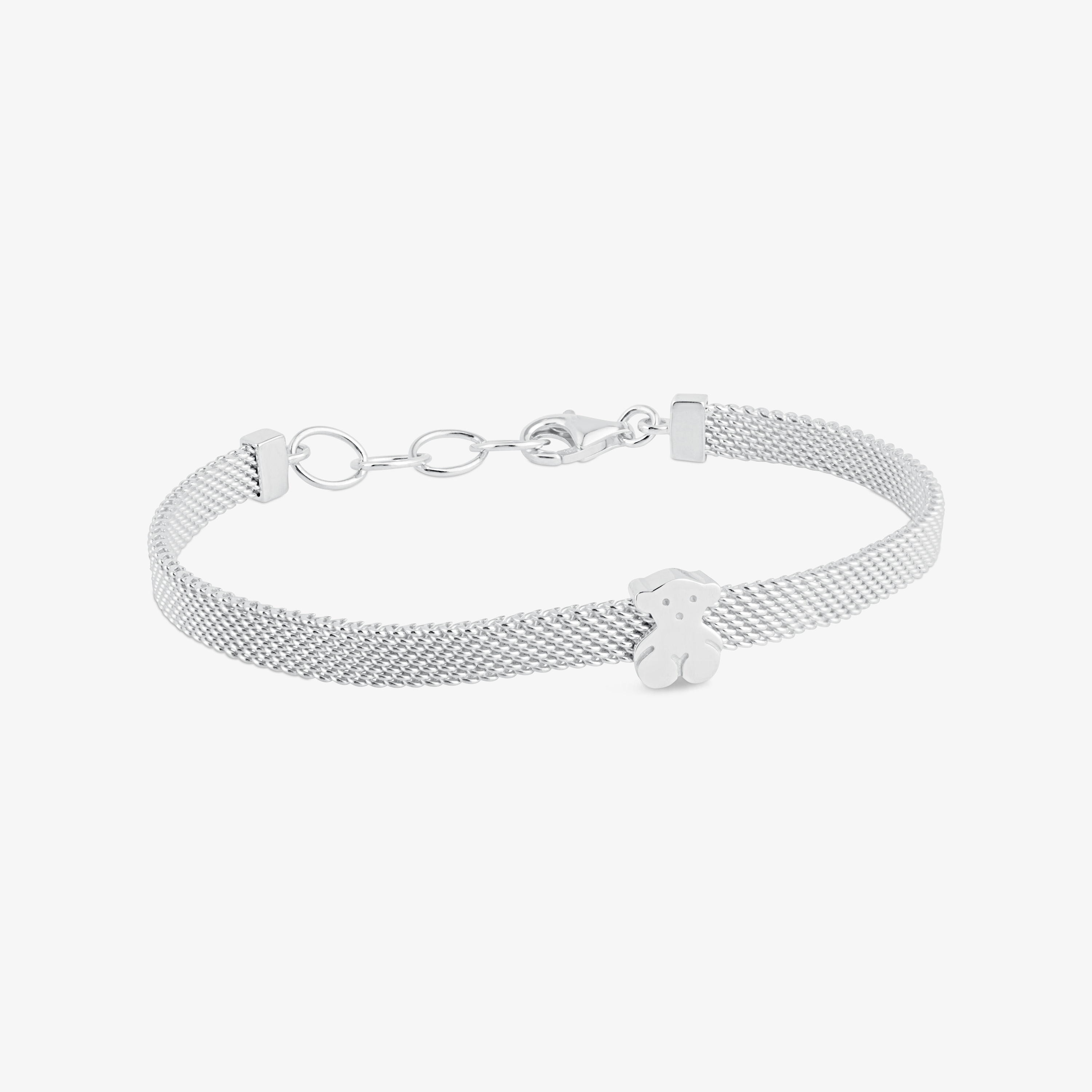Mesh Silver Bear Bracelet