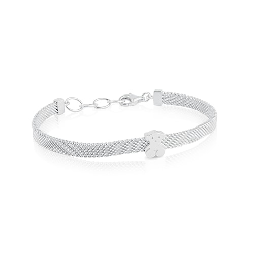 Mesh Silver Bear Bracelet