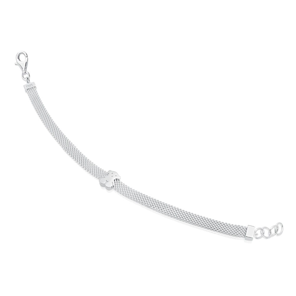 Mesh Silver Bear Bracelet