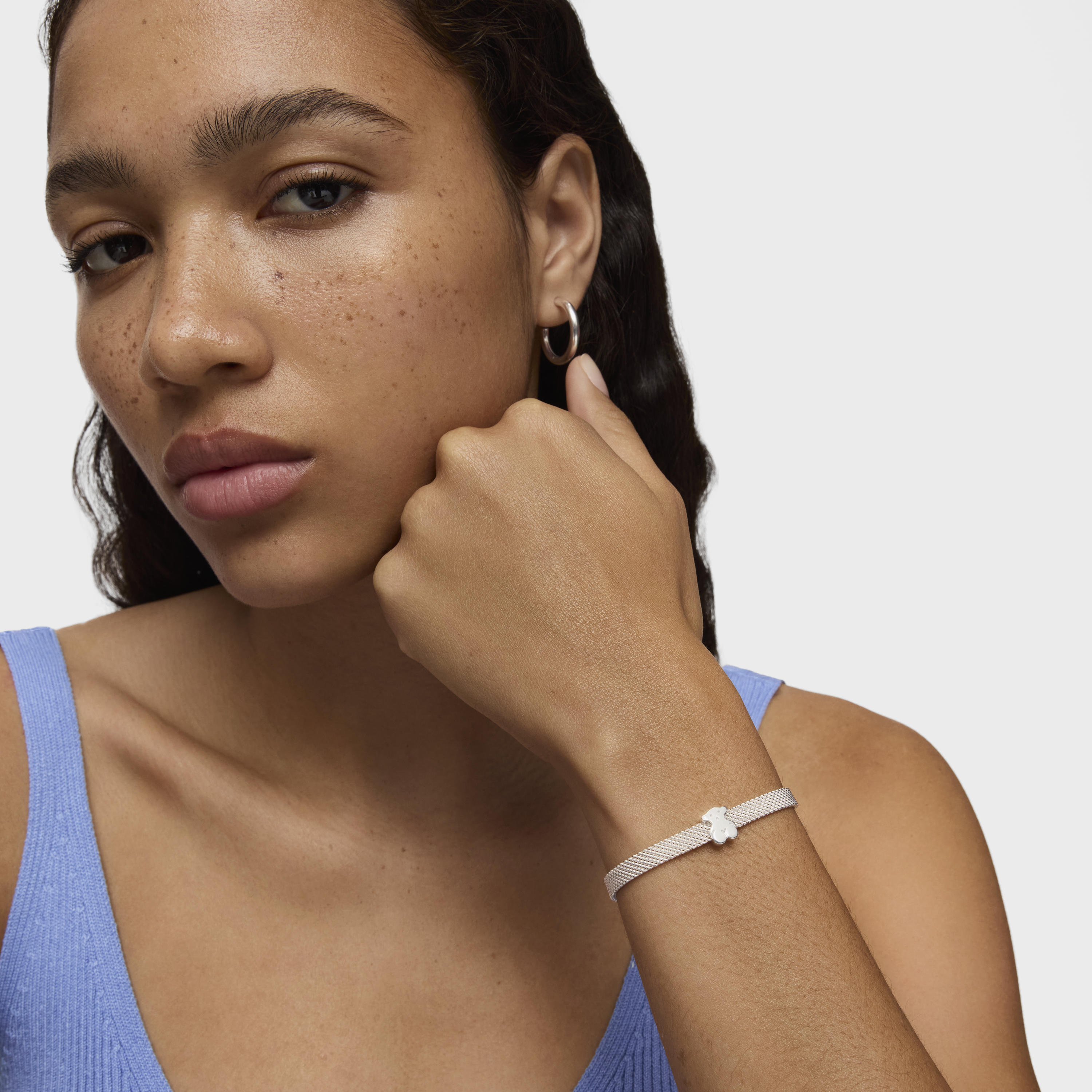 Mesh Silver Bear Bracelet