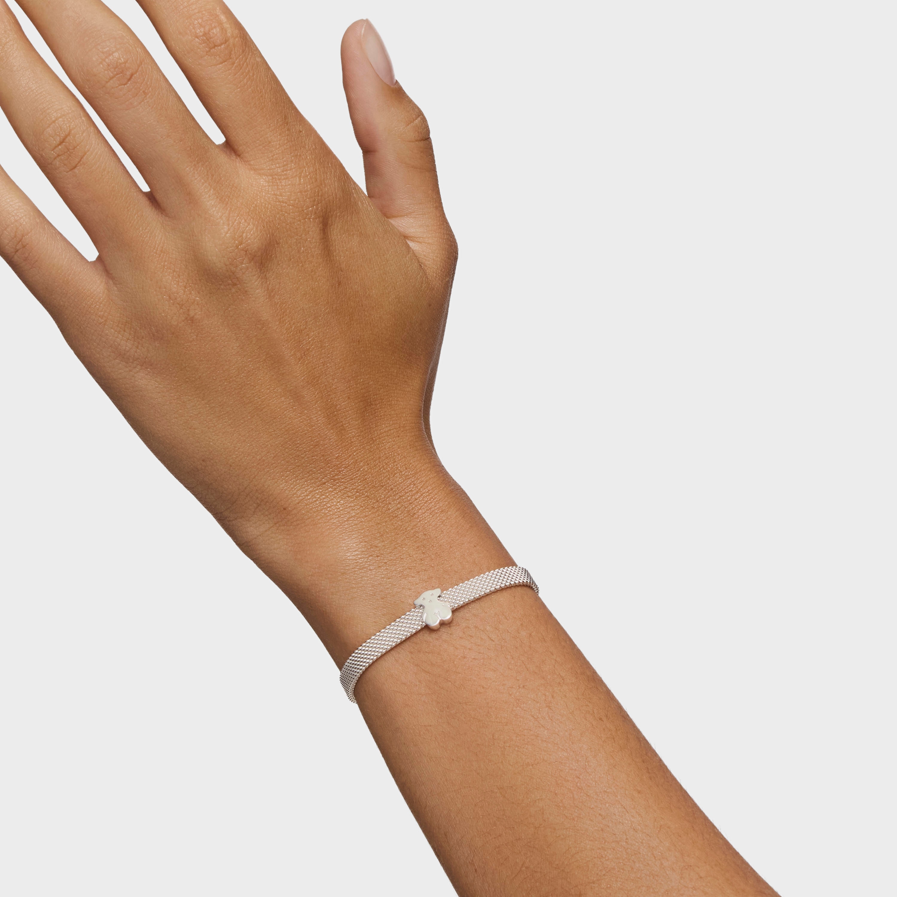 Mesh Silver Bear Bracelet