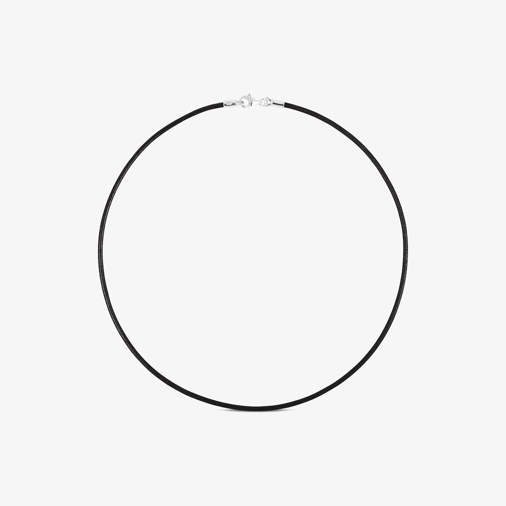 Gargantilla de cuero negro y cierre de plata TOUS Chokers