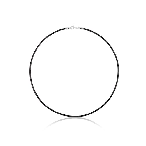 Black leather Choker with silver clasp TOUS Chokers
