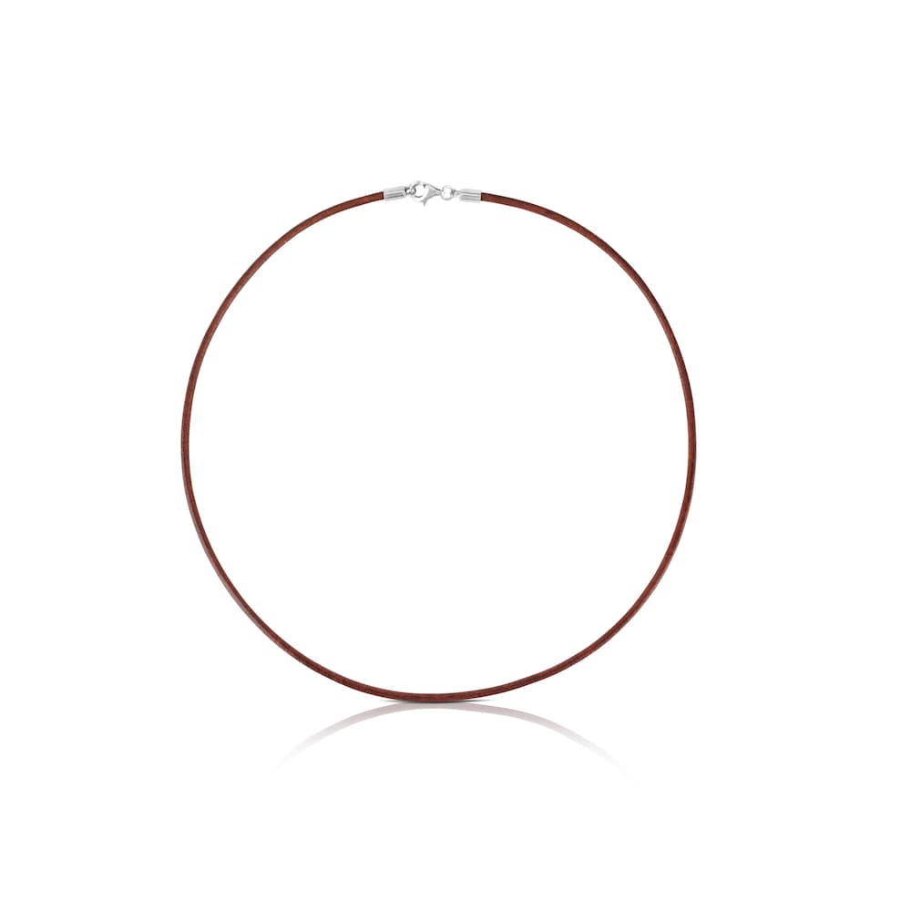 40 cm brown 2 mm Leather TOUS Chokers Choker with Silver Clasp