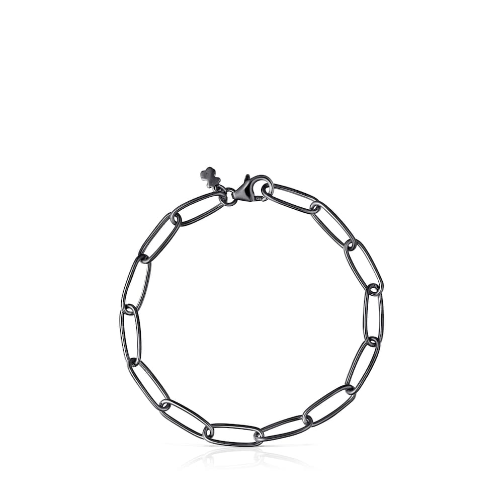 Pulsera TOUS Chain oval de Plata Dark Silver