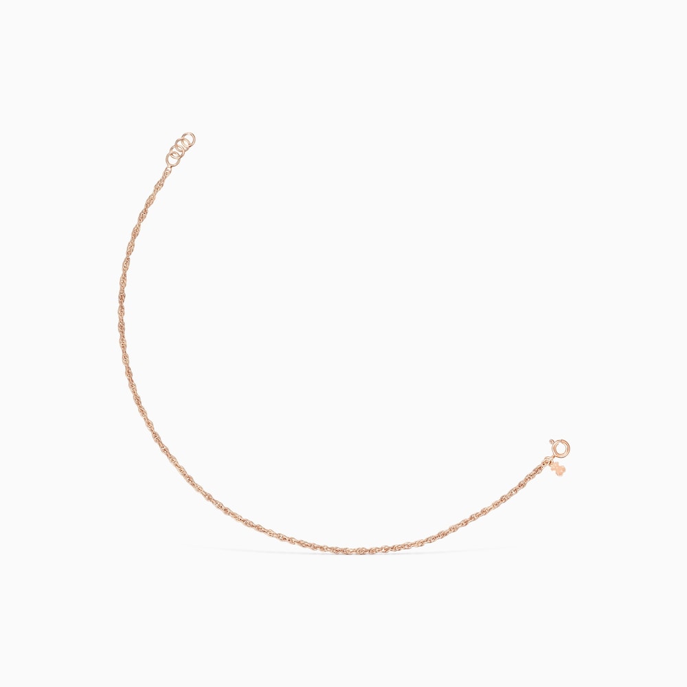 Tobillera cord&oacute;n con ba&ntilde;o de oro rosa 18 kt sobre plata TOUS Chain