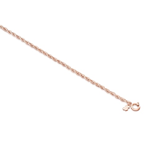 Tobillera cordón con baño de oro rosa 18 kt sobre plata TOUS Chain