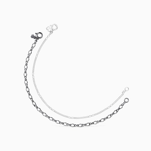 Silver and Dark Silver TOUS Chain Bracelets pack