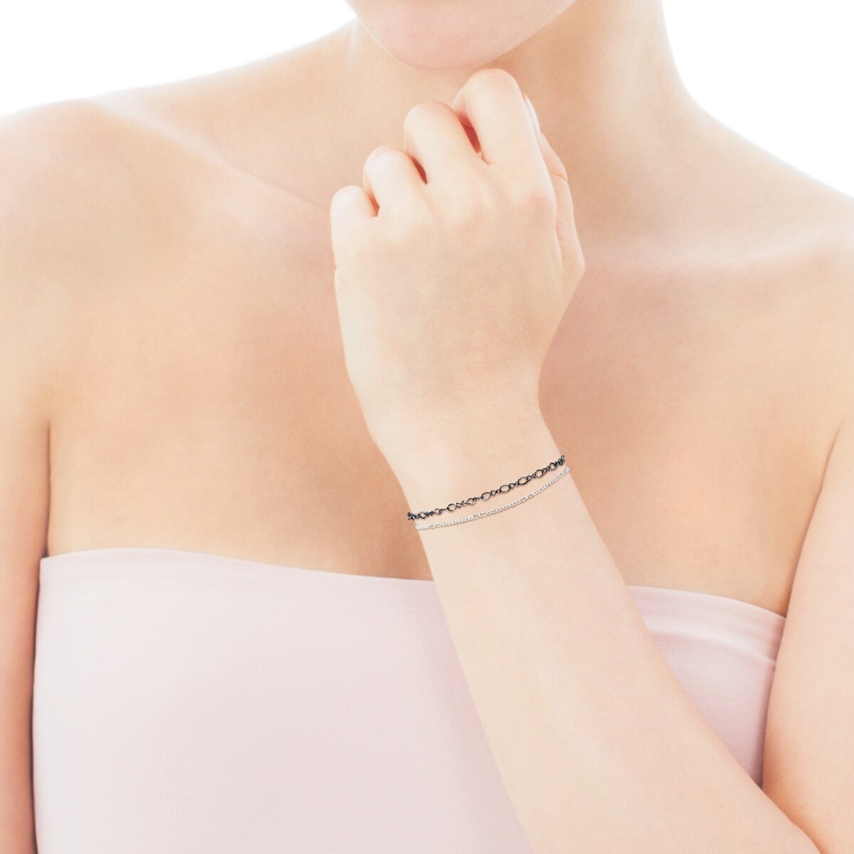 Silver and Dark Silver TOUS Chain Bracelets pack