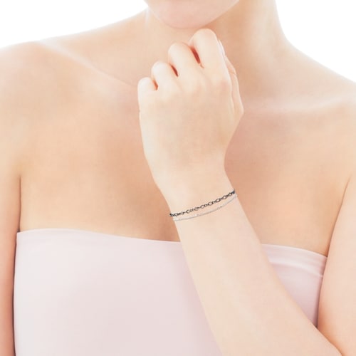 Silver and Dark Silver TOUS Chain Bracelets pack