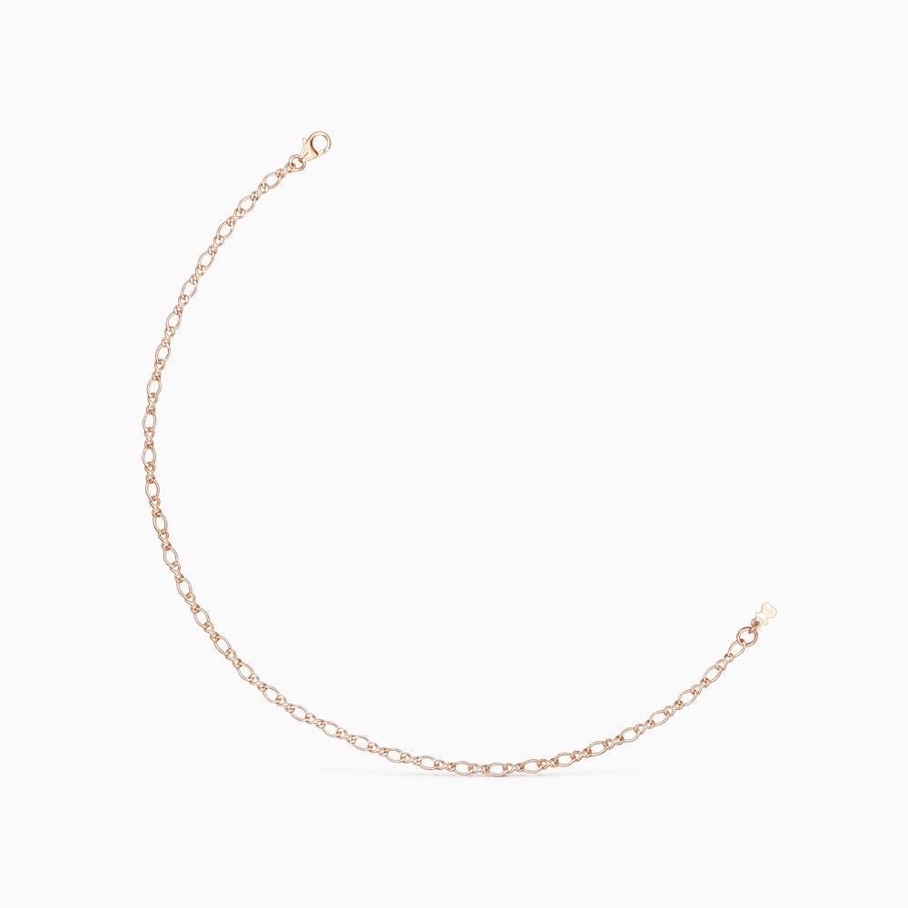 Bransoletka na kostkę z kolekcji TOUS Chain wykonana z r&oacute;żowego srebra vermeil o ogniwach w kształcie rombu