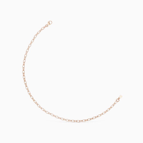 Bransoletka na kostkę z kolekcji TOUS Chain wykonana z r&oacute;żowego srebra vermeil o ogniwach w kształcie rombu