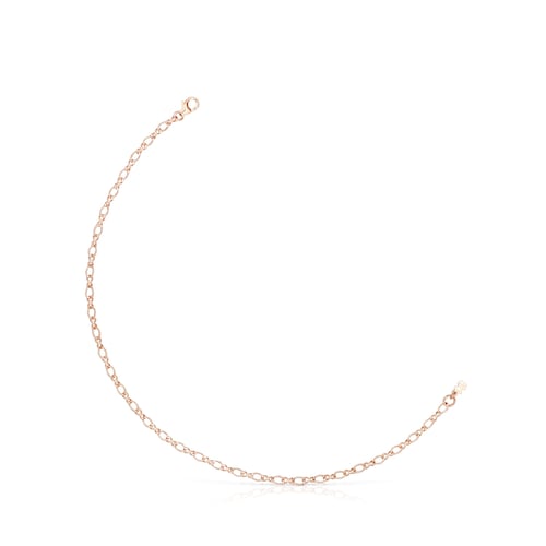 Rhombus-shaped rose Silver Vermeil TOUS Chain Anklet