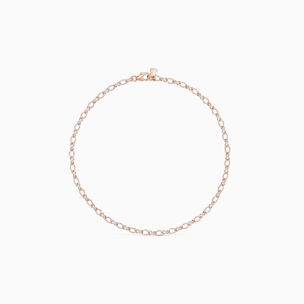 Bransoletka na kostkę z kolekcji TOUS Chain wykonana z r&oacute;żowego srebra vermeil o ogniwach w kształcie rombu