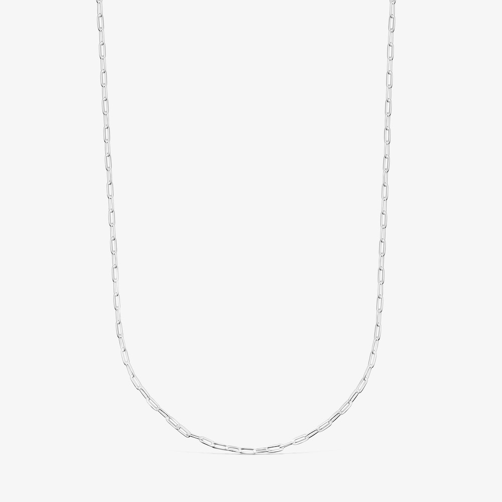 Girocollo lungo in argento con anelli ovali, Catena da 95 cm