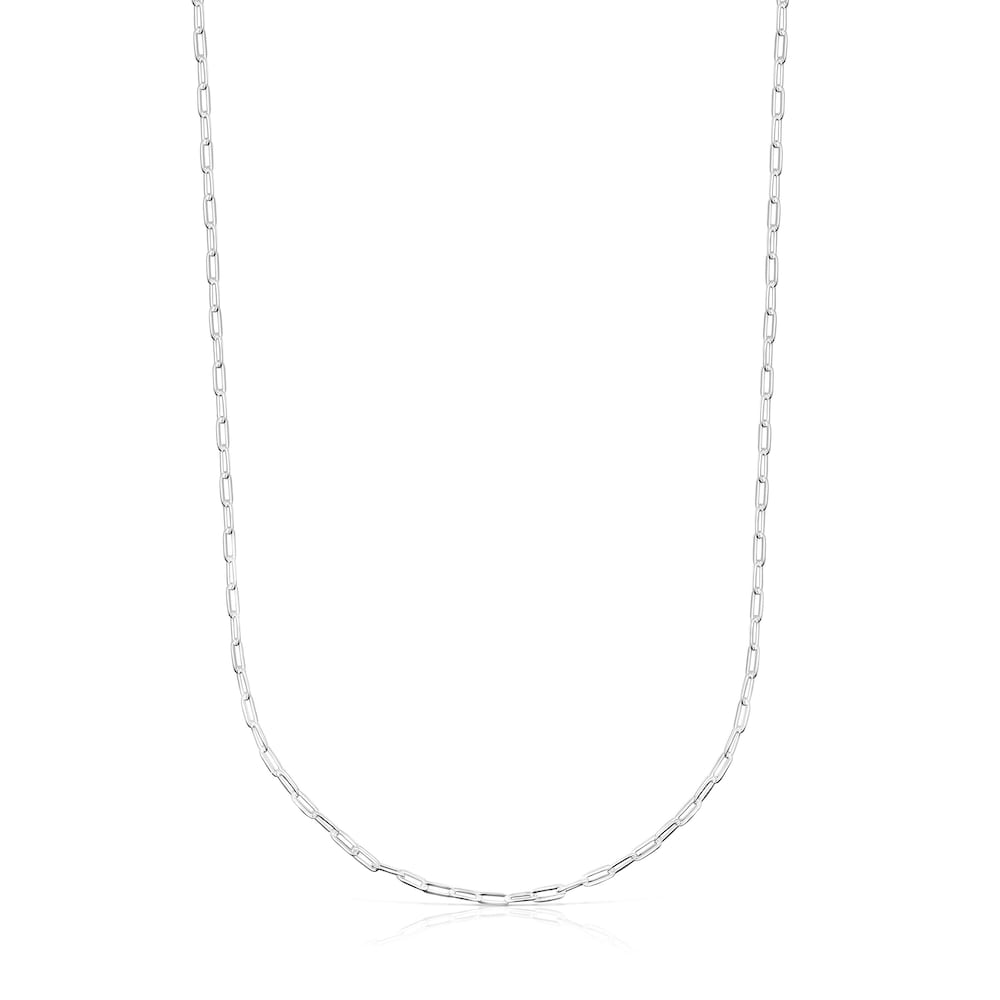 Silver TOUS Chain Choker with oval rings 95cm