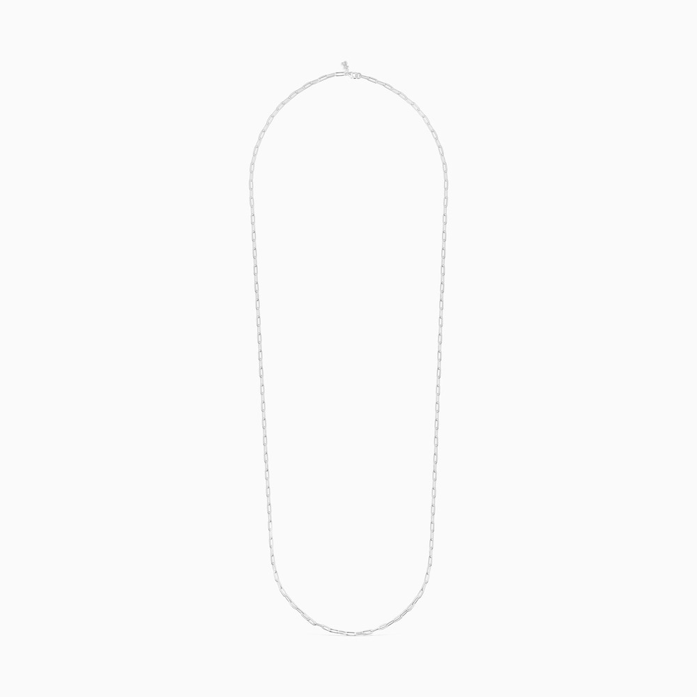 Girocollo lungo in argento con anelli ovali, Catena da 95 cm