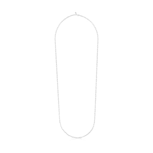 Silver TOUS Chain Choker with oval rings 95cm