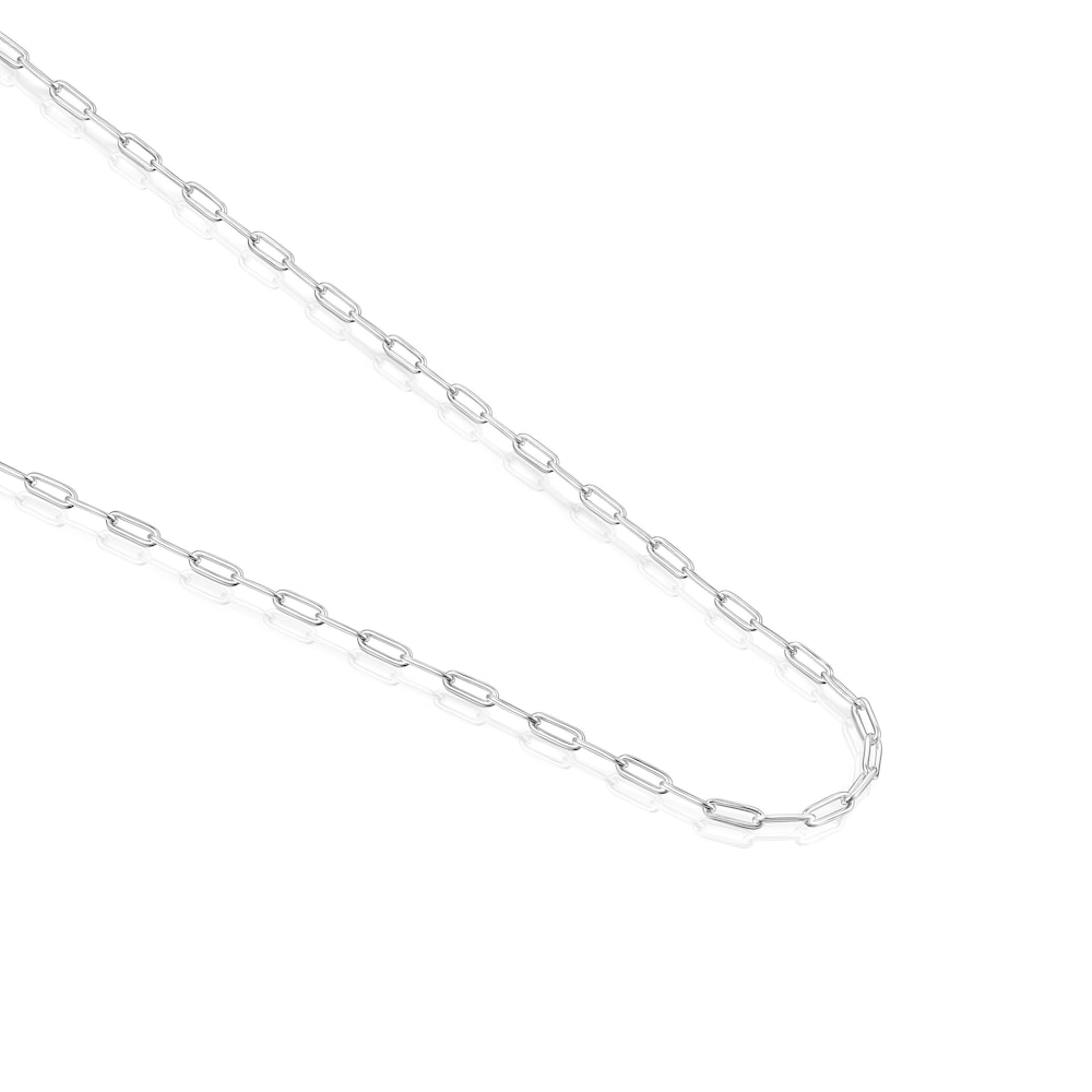 Silver TOUS Chain Choker with oval rings 95cm