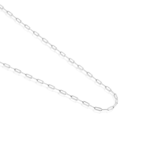 Silver TOUS Chain Choker with oval rings 95cm