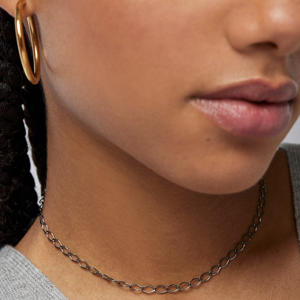 Gargantilha TOUS Chain losango em Prata dark silver