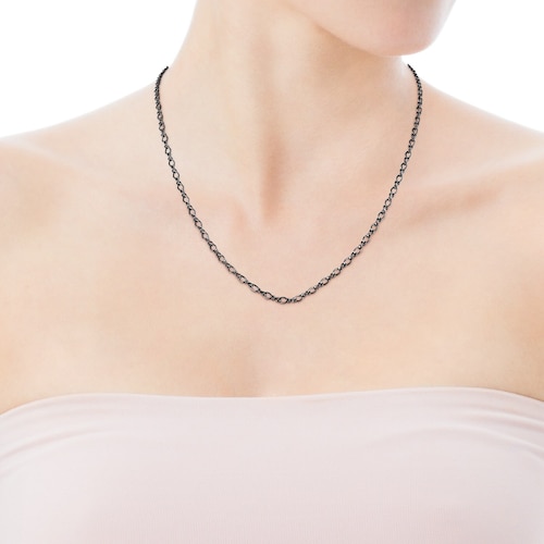 Corrente m&eacute;dia TOUS Chain oval em Prata dark silver
