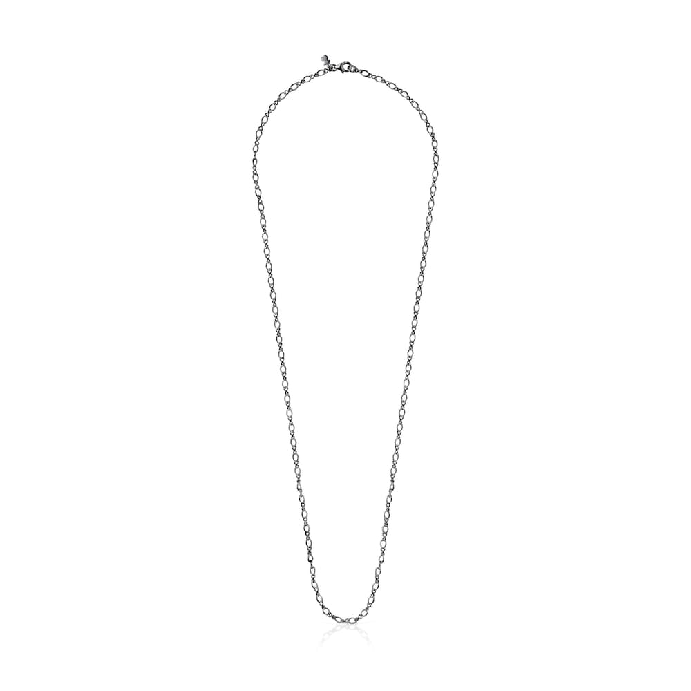 Gargantilla barbada de plata dark silver, 60 cm Chain image number 1